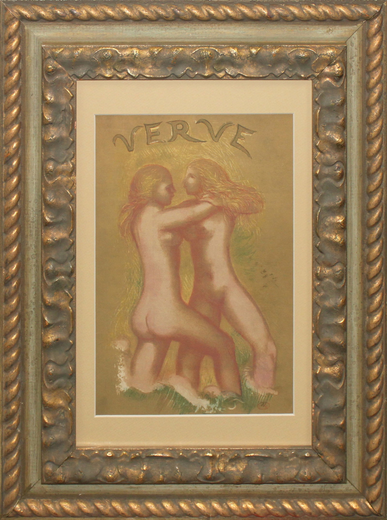 Maillol (1939) Lithograph after Maillol from 1967. Verve cover Collection.: Aristide Maillol woodcut over 60 years ago. Approx 24x20 inches. Includes certificate. Custom framed. Art Artwork Artist.