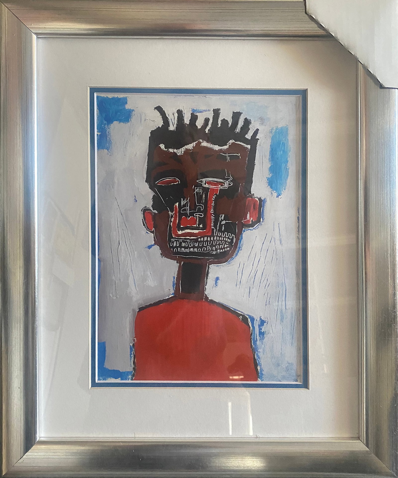 Jean-Michel Basquiat (American 1960-1988) Lithograph from 1984: Jean-Michel Basquiat (American 1960-1988) Lithograph. 1984. Approx 22 x20 inches. Custom framed and includes certificate. Art Artwork Artist.