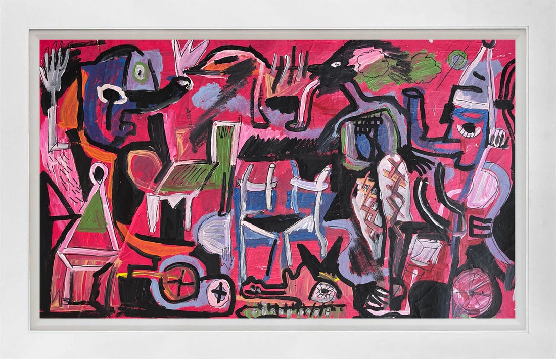 Gino Perez (Mexican-American 1977) Original Painting on Canvas. Approx 44x27 inches (1 of 1)
