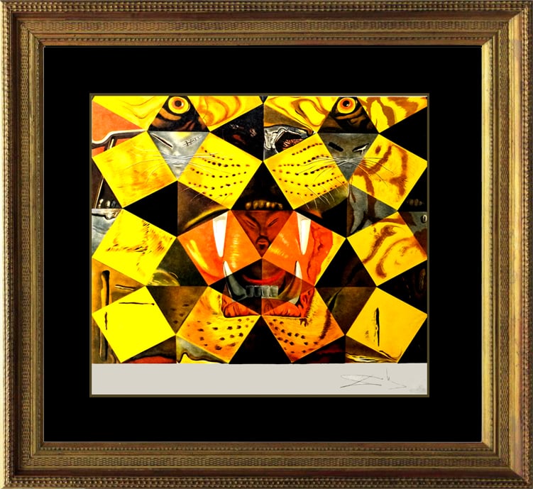 Salvador Dali (Spanish 1904-1989) Limited Edition Lithograph Lenin Tiger: Salvador Dali (Spanish 1904-1989) Limited Edition Lithograph Lenin Tiger Salvador Dali Limited Edition Lithograph Lenin Tiger on Japon paper. Hand signed and numbered. Approx 28x26 inches Custom frame