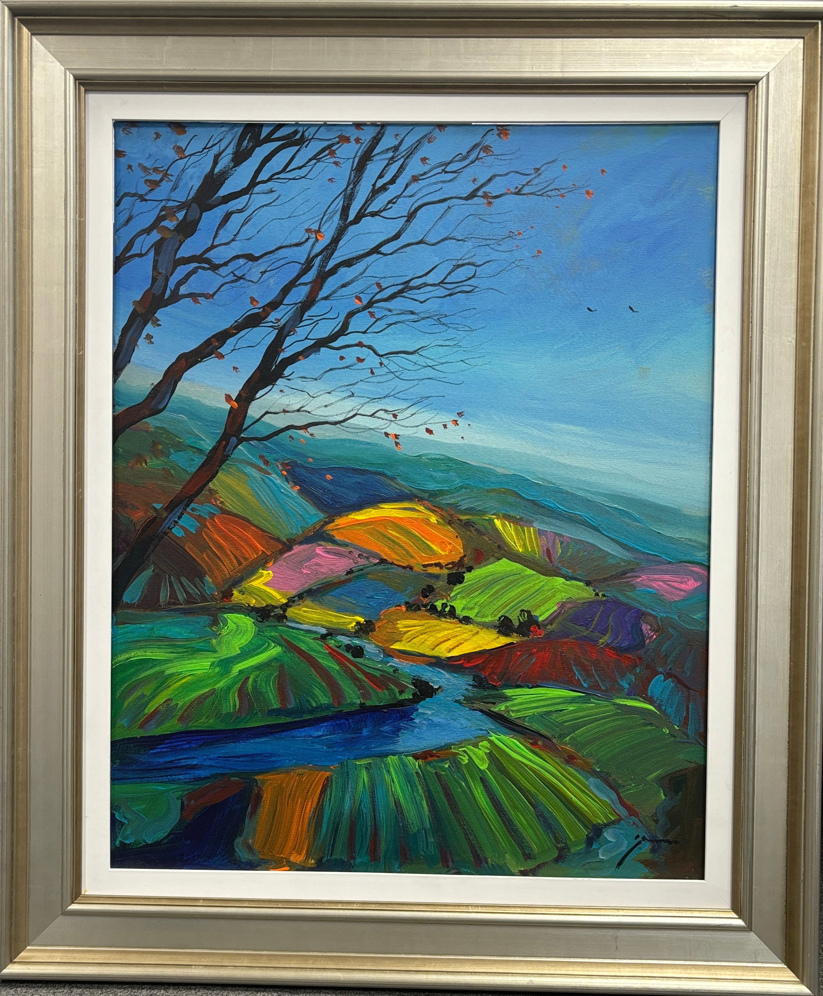 Michael Schofield (American 1947) Original oil painting on canvas by Michael Schofield Landscape: by Michael Schofield (American 1947) Original Painting on canvas Hand signed by the artist. One of a kind original. Approx 30x24 image. Includes certificate Custom framed. This work was purchased dire