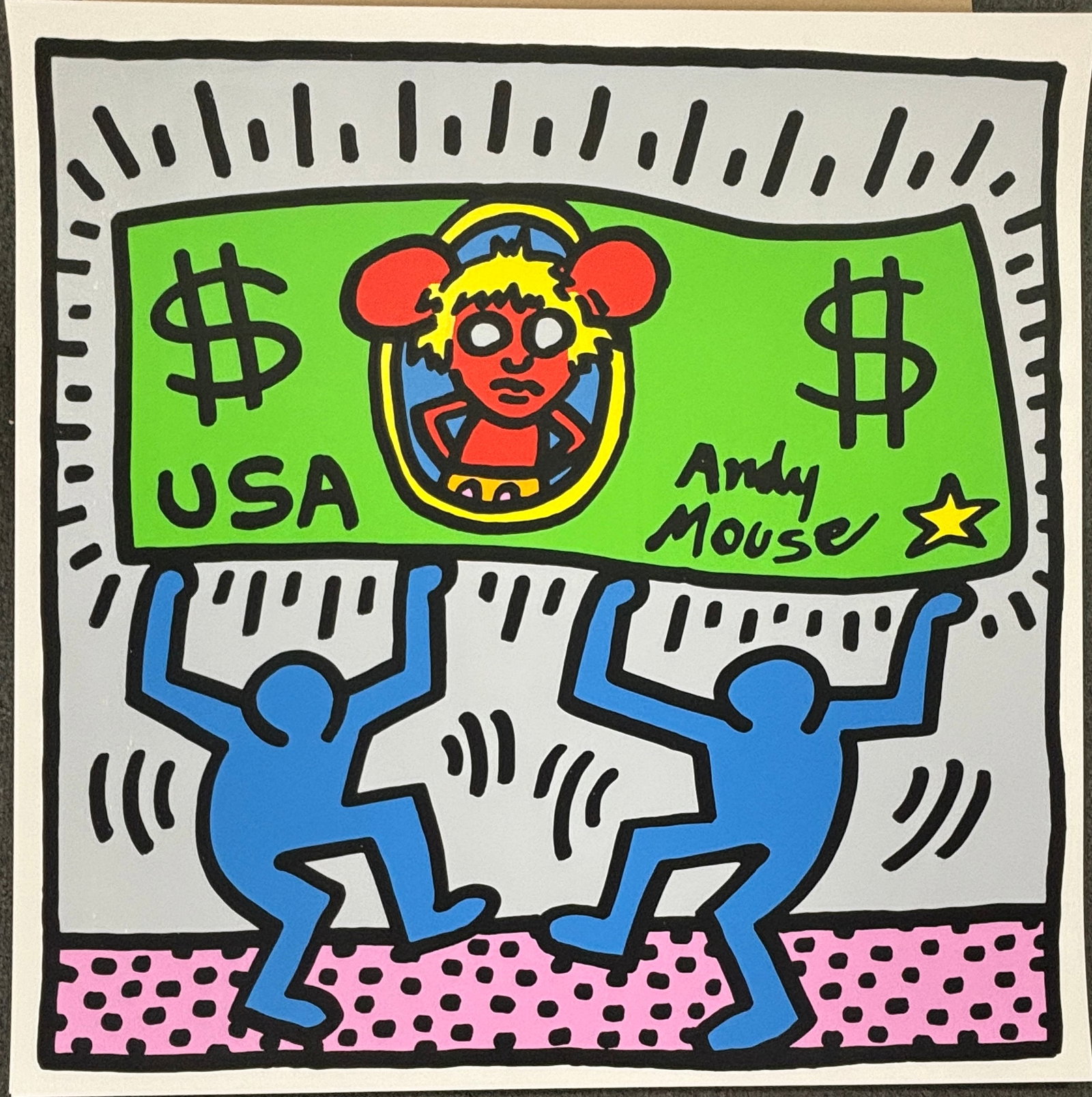 Keith Haring (American 1958-1990) Andy Mouse Serigraph. 1986 (1 of 1)