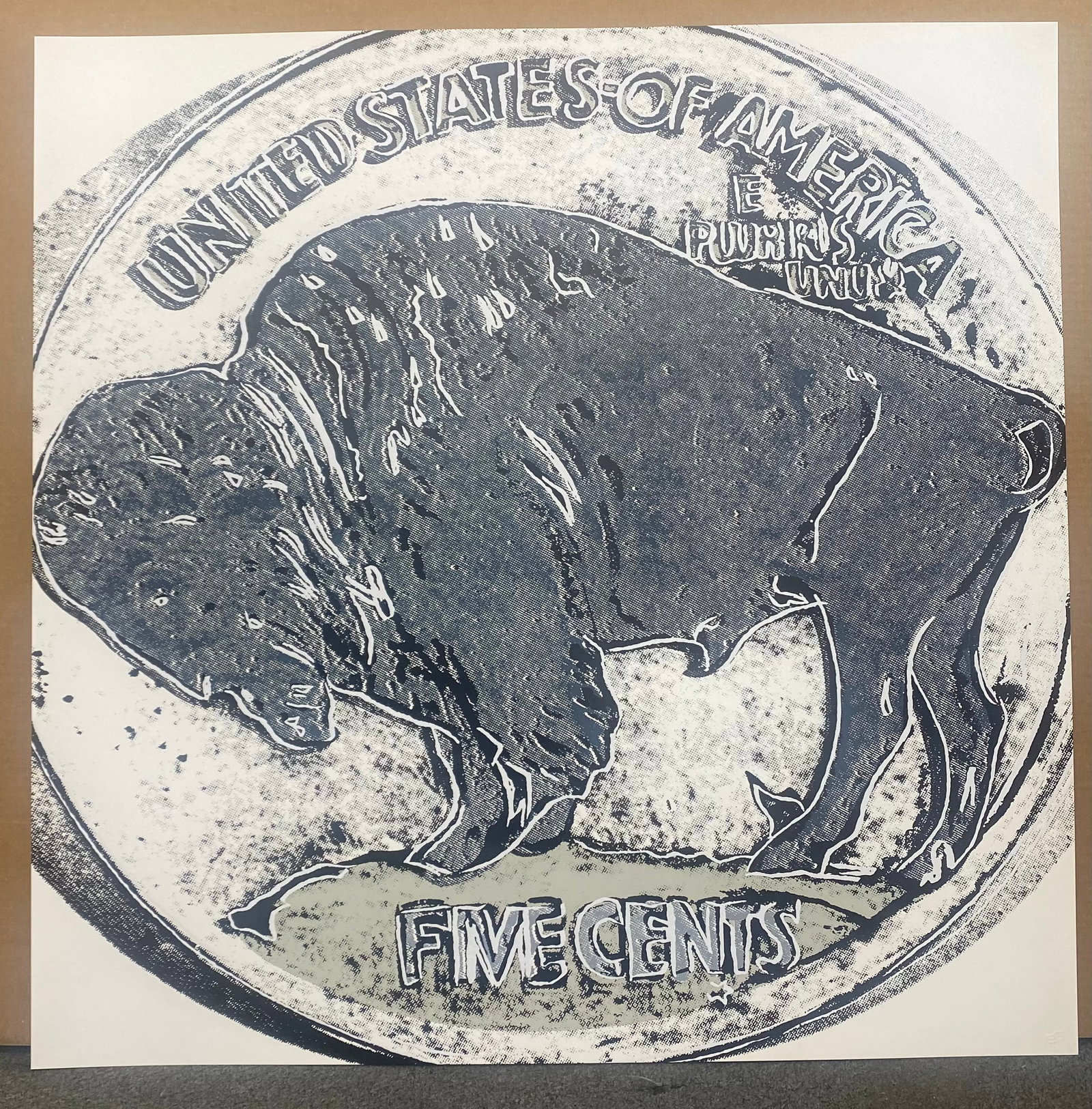 Andy Warhol (American, 1928-1987) Buffalo Nickel Serigraph 1986 36x36 inches Silkscreen (1 of 1)