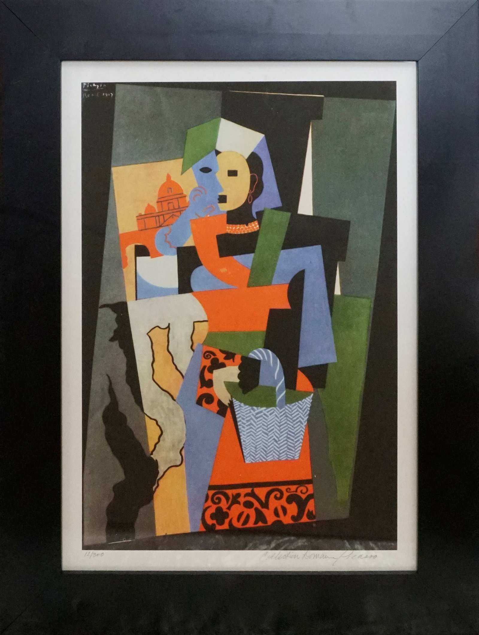 Pablo Picasso (Spanish 1881-1973) Limited Edition Italian Girl. Collection Domaine Picasso: Pablo Picasso (Spanish 1881-1973) Pablo Picasso Limited Edition Italian Girl. Includes documentation limited Edition on paper. Custom framed. Estate Signed, part of the Collection Domaine Picasso. App