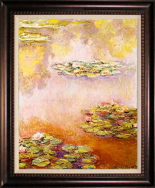 Claude Monet (French 1840-1926) Limited Edition Nympheas on canvas after Monet Hand Embellished: Claude Monet-Limited Edition-Nymphae's approx. 26 x 30 inches. Hand Embellished Painting canvas after Claude Monet Monets signature is in the plate. Custom framed. Includes documentation Art Artwork A