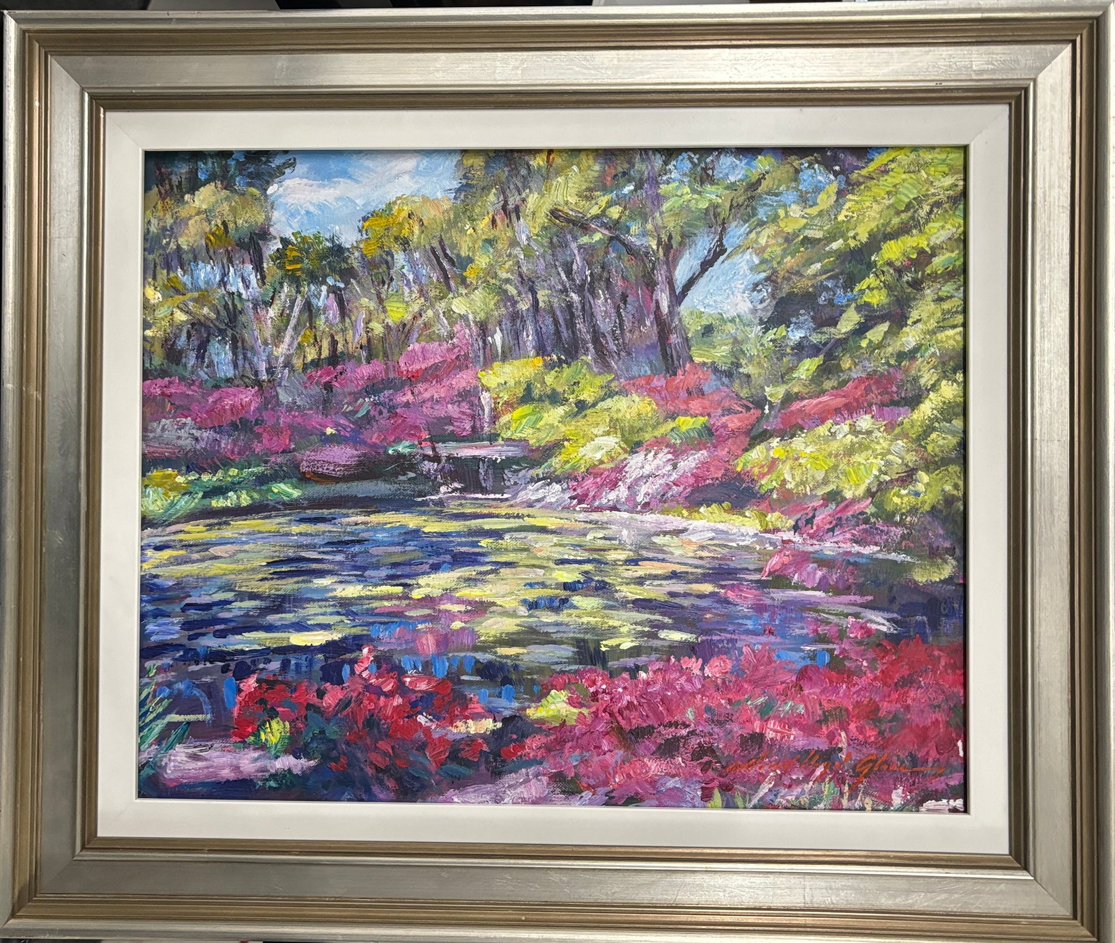 David Lloyd Glover (American 1949) Original oil painting on canvas by David Lloyd Glover Landscape: Original Painting on canvas by David Lloyd Glover Hand signed by the artist. One of a kind original. Approx 26x22 inches. Custom framed. Includes a Certificate of Authenticity. Art Artwork Artist.