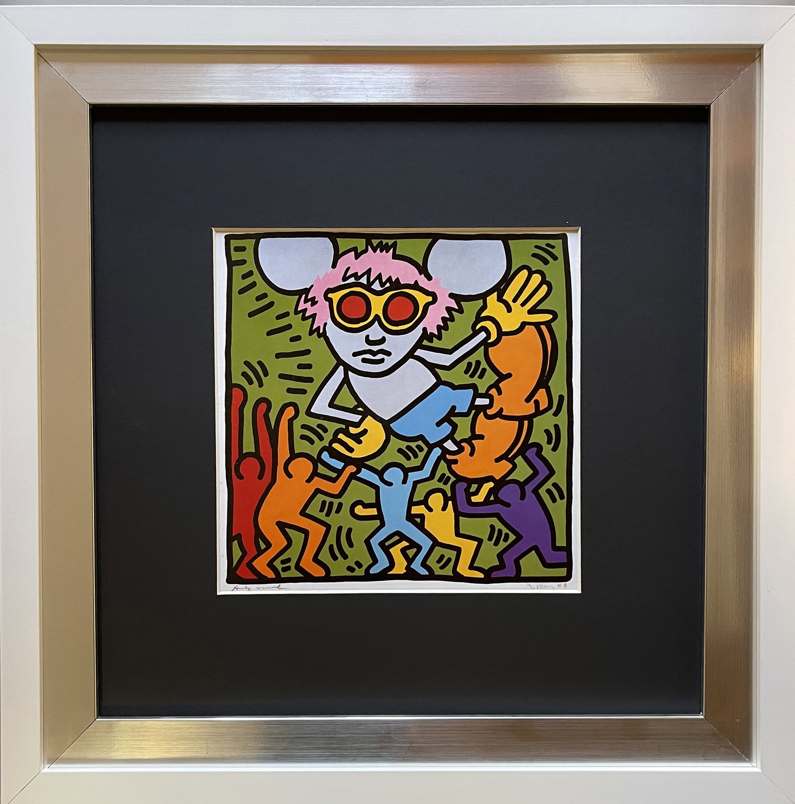 Keith Haring (American 1958-1990) Color Plate Lithograph: Keith Haring (American 1958-1990) Color Plate Lithograph. Approx 20x24 inches. Professionally framed. Includes documentation Art Artwork Artist.