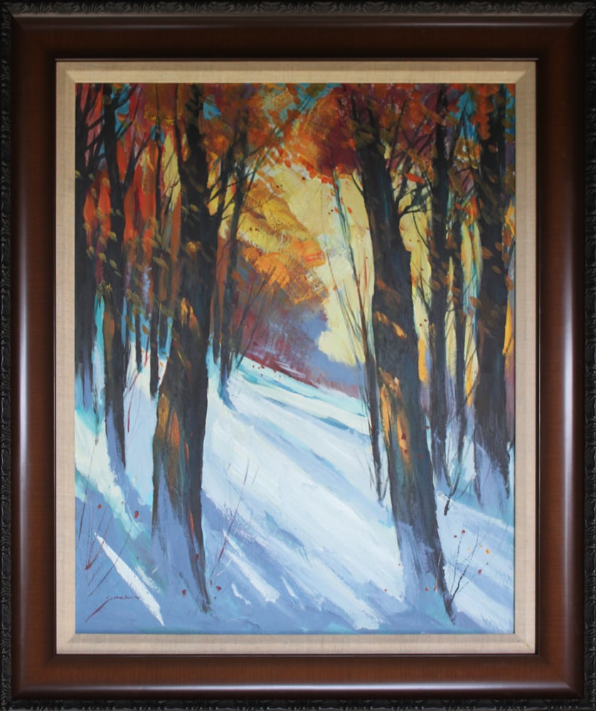 Michael Schofield (American 1947) Original Painting on canvas landscape: Michael Schoefield (American 1947) original acrylic on Canvas. Approx 30 x 24 inches image size. Custom framed. Includes certificate of authenticity. Hand signed by the artist. Landscape. This work