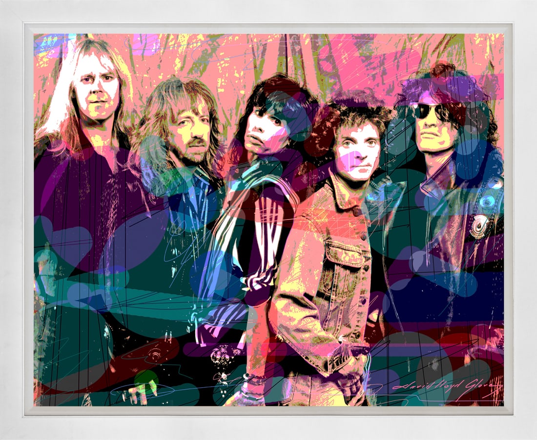 David Lloyd Glover (American 1949) Aerosmith Mixed Media Original Painting on canvas by David Lloyd