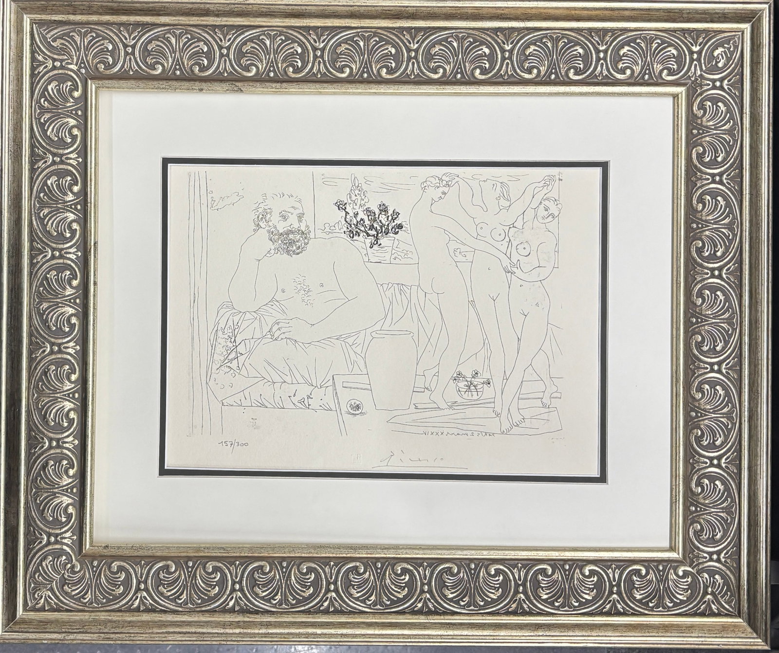 Pablo Picasso (Spanish 1881-1973) Lithograph from 1990 Suite Vollard. Authorized by the Picasso: Pablo Picasso (Spanish 1881-1973) Lithograph from 1990 Suite Vollard. Authorized by the Picasso Family. Each piece is numbered from an edition of 300, and includes the museum stamp on the back with th