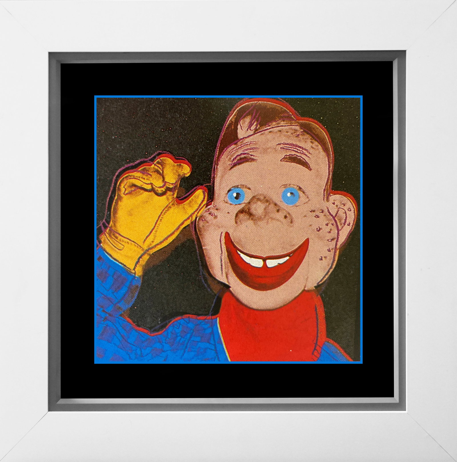 Andy Warhol (American 1928-1987) Howdy Doody Screenprint with Diamond Dust and Colophon 1981: Andy Warhol (American 1928-1987) Andy Warhol Howdy Doody. Serigraph Screen print and Colophon with Diamond Dust. 1981. Approx. 38x38 inches. This working trial proof was made outside the regular editi