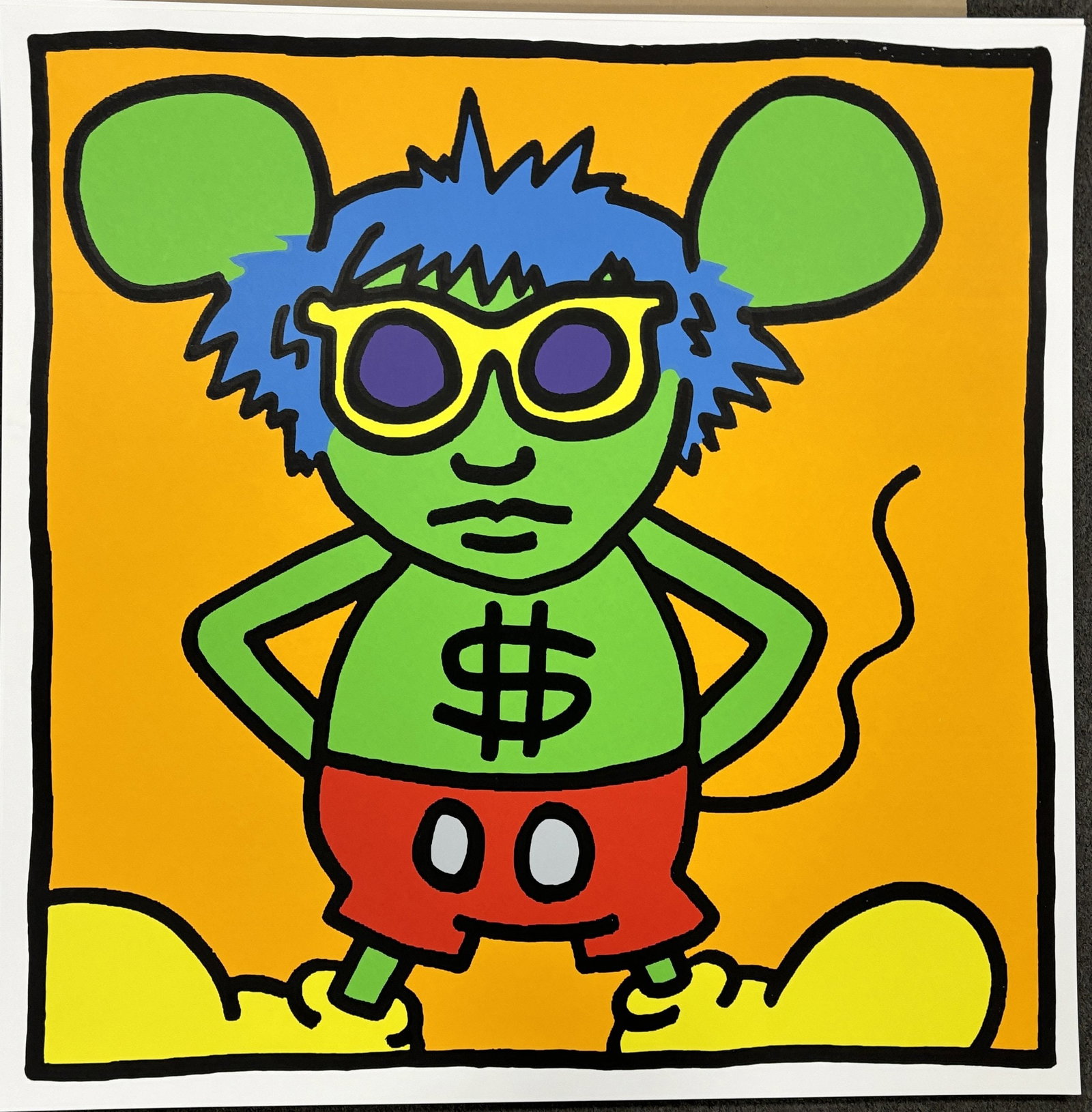 Keith Haring (American 1958-1990) Silkscreen Serigraph Andy Mouse 1986 (1 of 1)