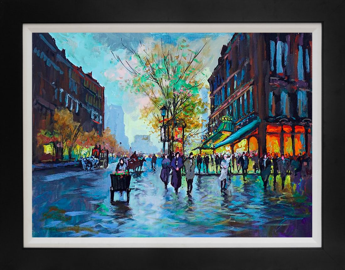 Michael Schofield (American 1947) On canvas Hand Embellished Painting by Michael Schofield Paris: Michael Schofield (American 1947) On canvas Hand Embellished Painting by Paris Michael Schofield on canvas 18x 24 image Hand signed by the artist. Includes certificate of authenticity. This work was p