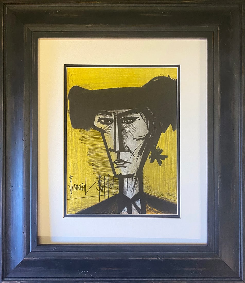 Bernard Buffet (1928-1999) Color Plate Lithograph after Buffet from 1962: Bernard Buffet Color Plate. Lithograph from 1945. Approx 24x20 inches. Professionally framed. Includes Certificate. Art Artwork Artist.