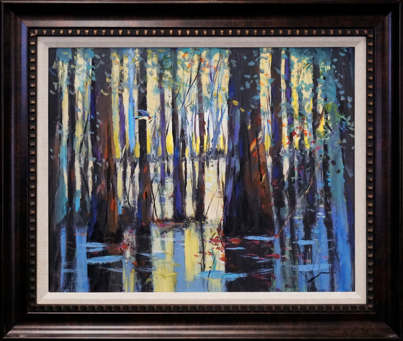 Michael Schofield (American 1947) Original Mixed Media Painting on canvas Landscape: Michael Schofield (American 1947) Original Mixed Media Painting on canvas Hand signed by the artist. Custom framed and includes certificate. Approx 30 x 24 inches image size. This work was purchased d