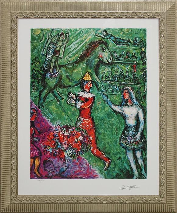 Marc Chagall (Russian-French 1887-1985) Limited Edition Lithograph- Circus: Marc Chagall (Russian-French 1887-1985) Limited Edition Lithograph- Circus Circus Vert - Marc Chagall. Limited Edition lithograph on paper. Marc Chagall The signature is in the plate. Includes certifi