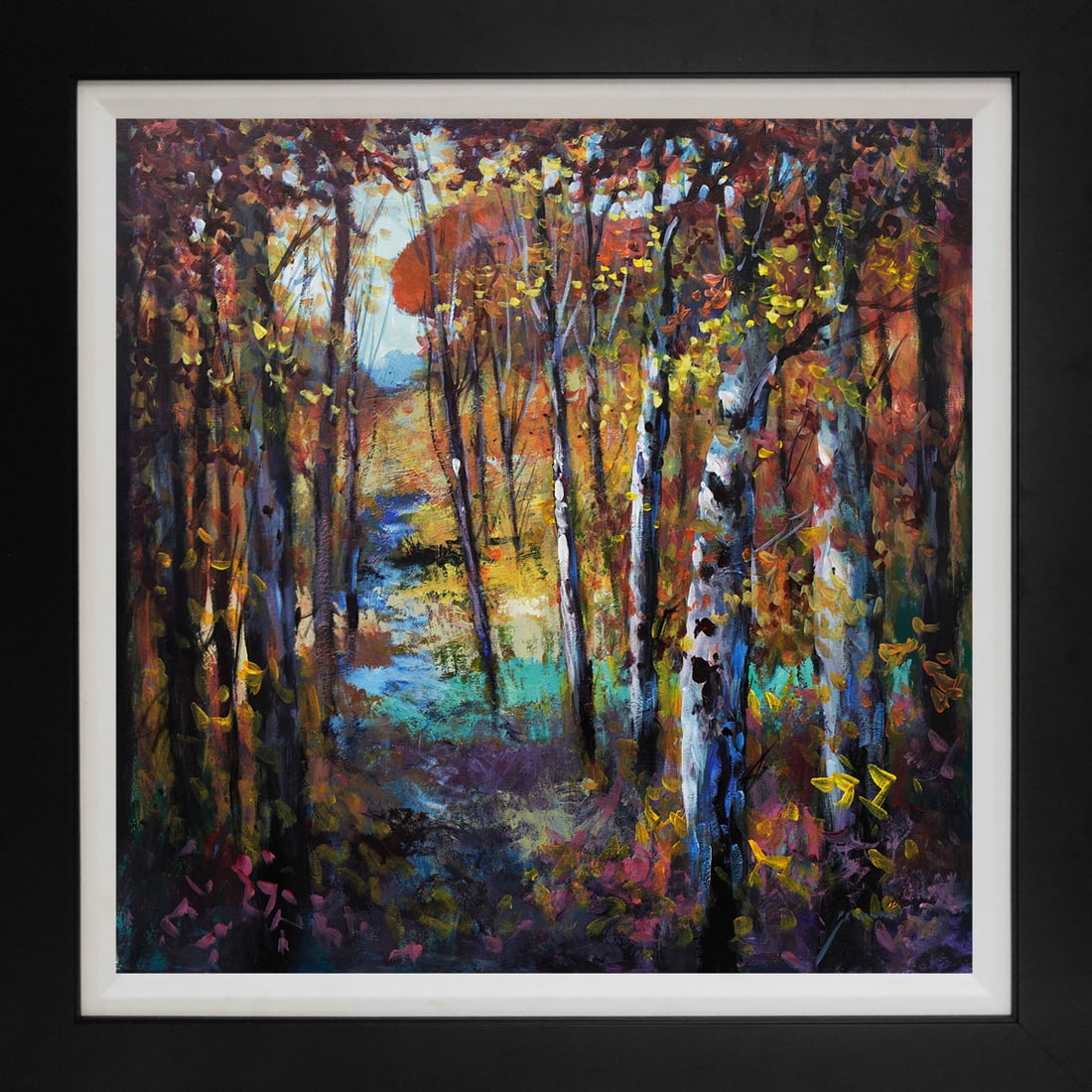 Michael Schofield (American 1947) Original acrylic on canvas 30x30 inches image size. landscape: Michael Schofield (American 1947) Original acrylic on canvas by Michael Schofield Approx. 30x30 image size. Custom framed and includes certificate. Hand signed by the artist. One-of-a-kind original Th