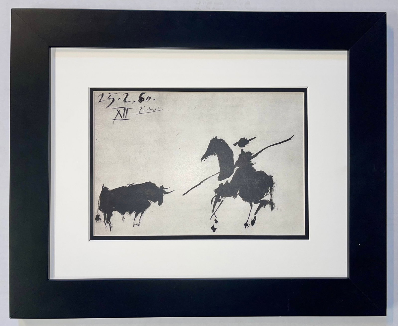 Pablo Picasso (Spanish 1881-1973) Lithograph from 1961.: Pablo Picasso (Spanish 1881-1973) Lithograph from 1961 From Picasso's 1959 sketchbook. Approx 24x20 inches. Custom framed and includes documentation Art Artwork Artist.