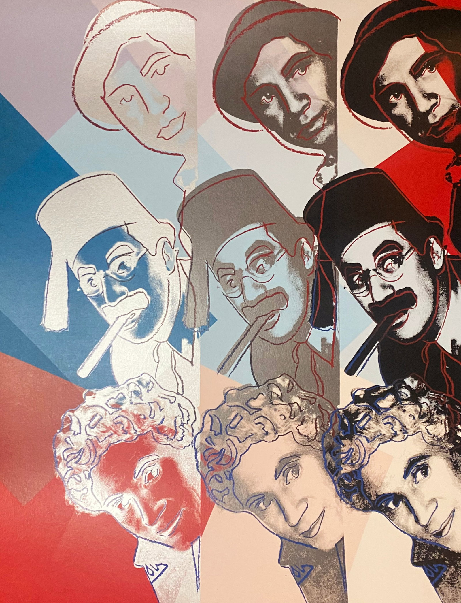 Andy Warhol (American 1928-1987) The Marx Brothers Silkscreen 1980 Serigraph: Andy Warhol (American 1928-1987) Andy Warhol The Marx Brothers Groucho Marx 1980 Andy Warhol Serigraph screenprint unsigned proof on archival museum board. Approx 32x40 inches Includes documentation I