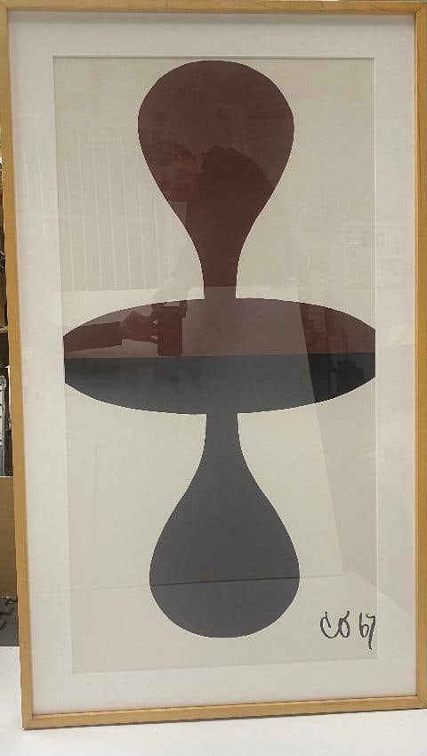 Double Punching Bag Claes Oldenburg Lithograph 1967: Lithograph 38.5 x 20 inches image size - Edition of 500 - 1967 - signed in plate with Original Solid wood Frame included step Art Artwork Artist.