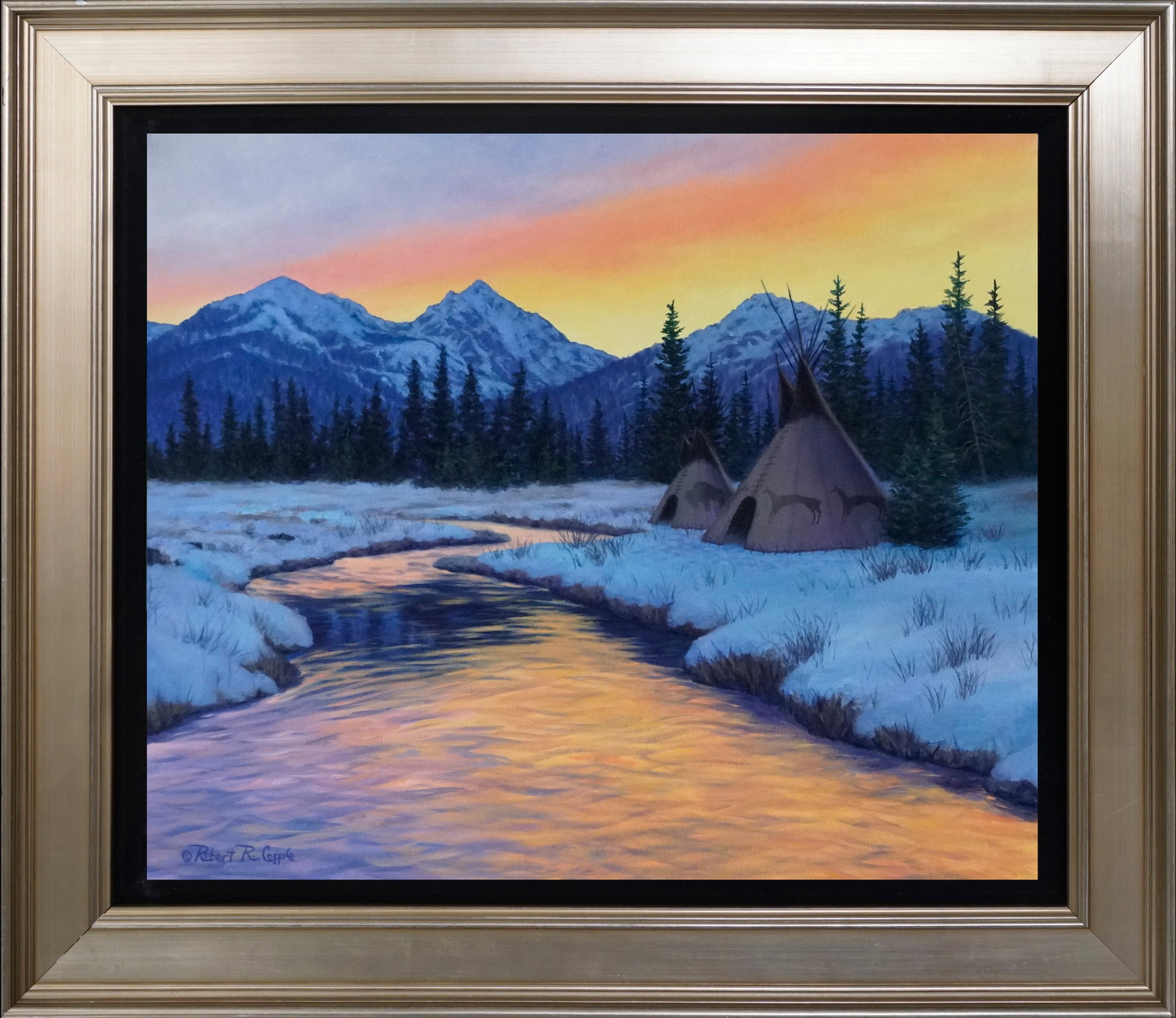 Robert Copple (American 1963) Hand Embellished Painting on canvas (1 of 1)