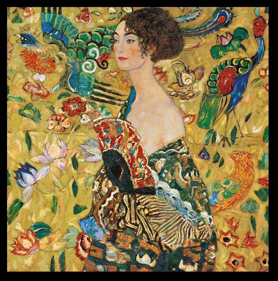 Gustav Klimt (Austrian 1862-1918) Woman with Basket painting on canvas Limited Edition after Gustav: Gustav Klimt (Austrian 1862-1918) Limited edition ink on archival canvas. The signature is in the plate. Size is approx. 32 X 32 image inches. Custom framed and includes certificate. Art Artwork Artis