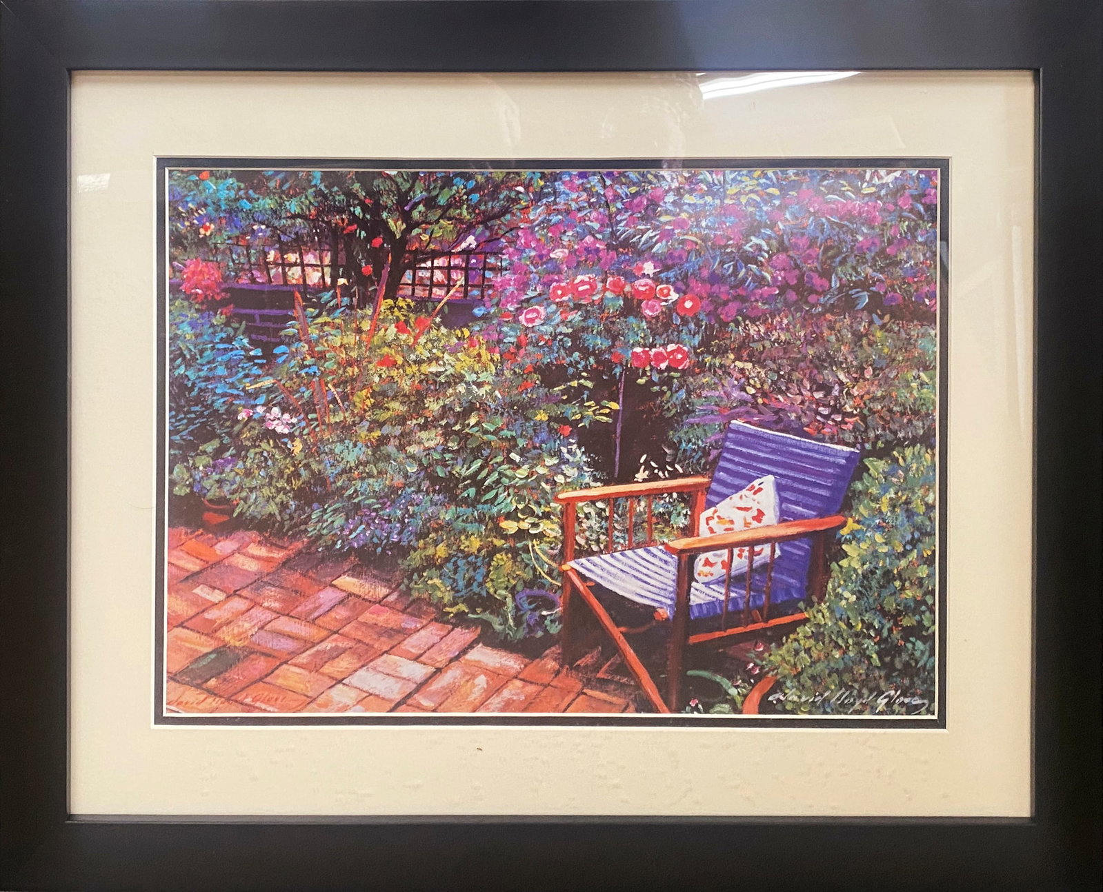 David Lloyd Glover (American 1949) Lithograph Hand signed limited edition David Lloyd Glover: Limited Edition by David Lloyd Glover. Hand signed by the artist Limited Edition on paper. Custom framed and includes documentation. Approx 28x24 inches Art Artwork Artist.