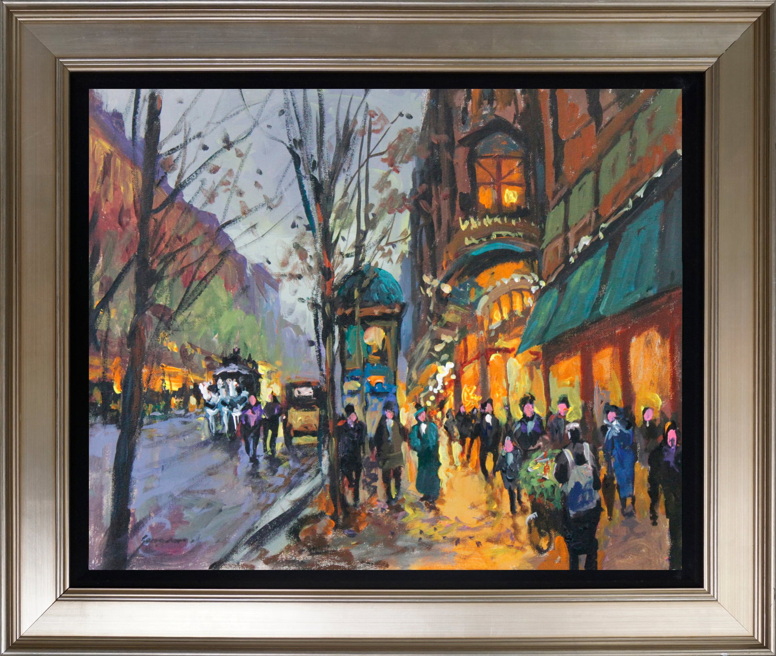 Michael Schofield (American 1947) Hand Embellished Painting oil painting on canvas: Michael Schofield v Hand Embellished Painting oil painting on canvas Hand signed by the artist. Approx 30 x 24 inches. One of a kind original. Includes documentation. Custom framed. This work was