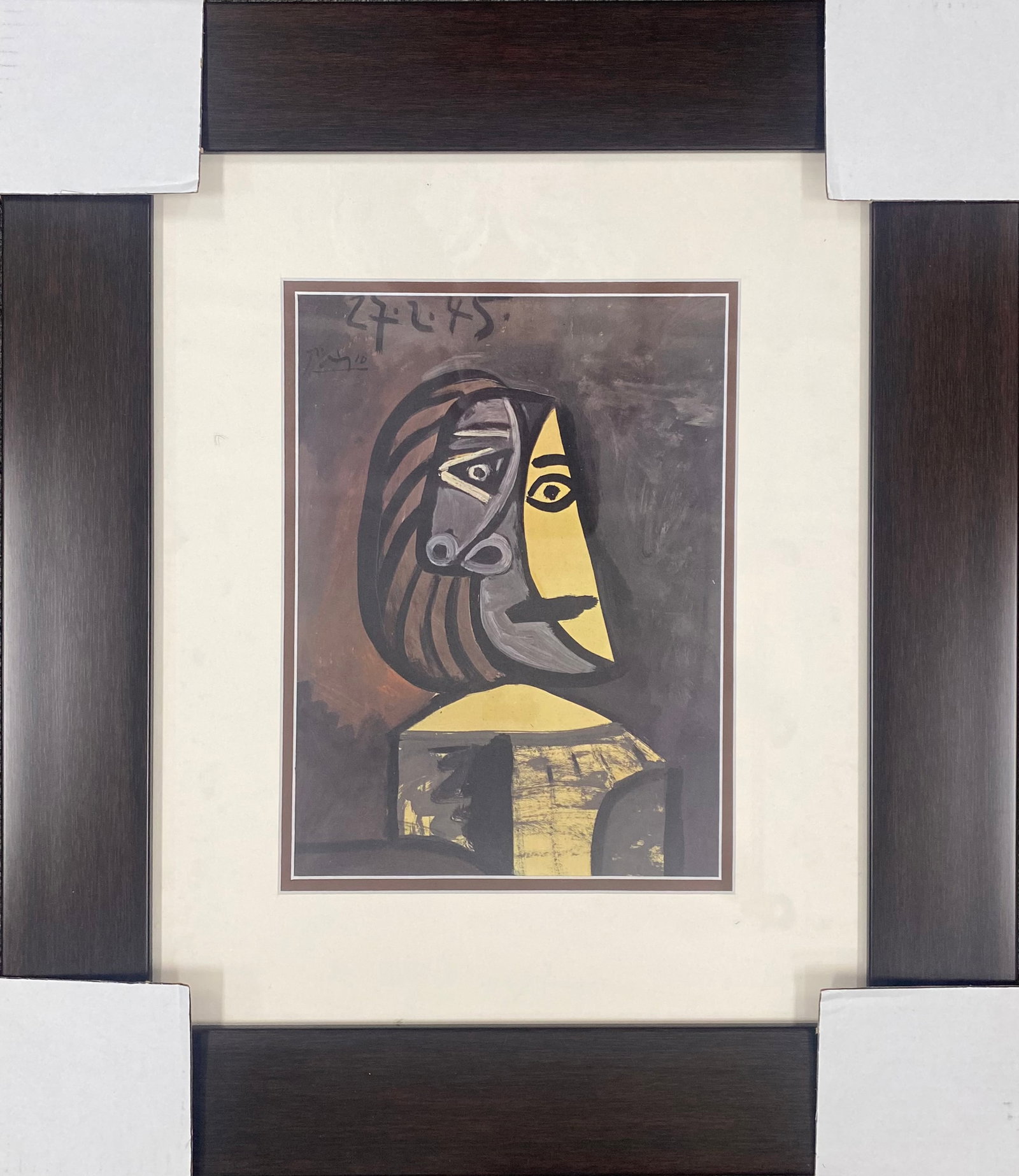 Pablo Picasso (Spanish 1881-1973) Color Plate Lithograph from 1970: Pablo Picasso (Spanish 1881-1973) color plate Lithograph from 1970 and signed in the plate. Custom framed and includes documentation. Approx 22x20 inches. Art Artwork Artist.
