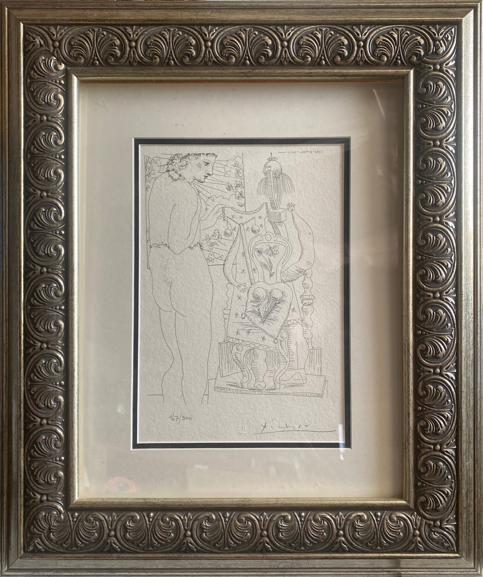 Pablo Picasso (Spanish 1881-1973) lithograph numbered limited edition of 300 with official Museum: Pablo Picasso (Spanish 1881-1973) Lithograph from 1990 Suite Vollard. Authorized by the Picasso Family. Each piece is numbered from an edition of 300, and includes the museum stamp on the back with th