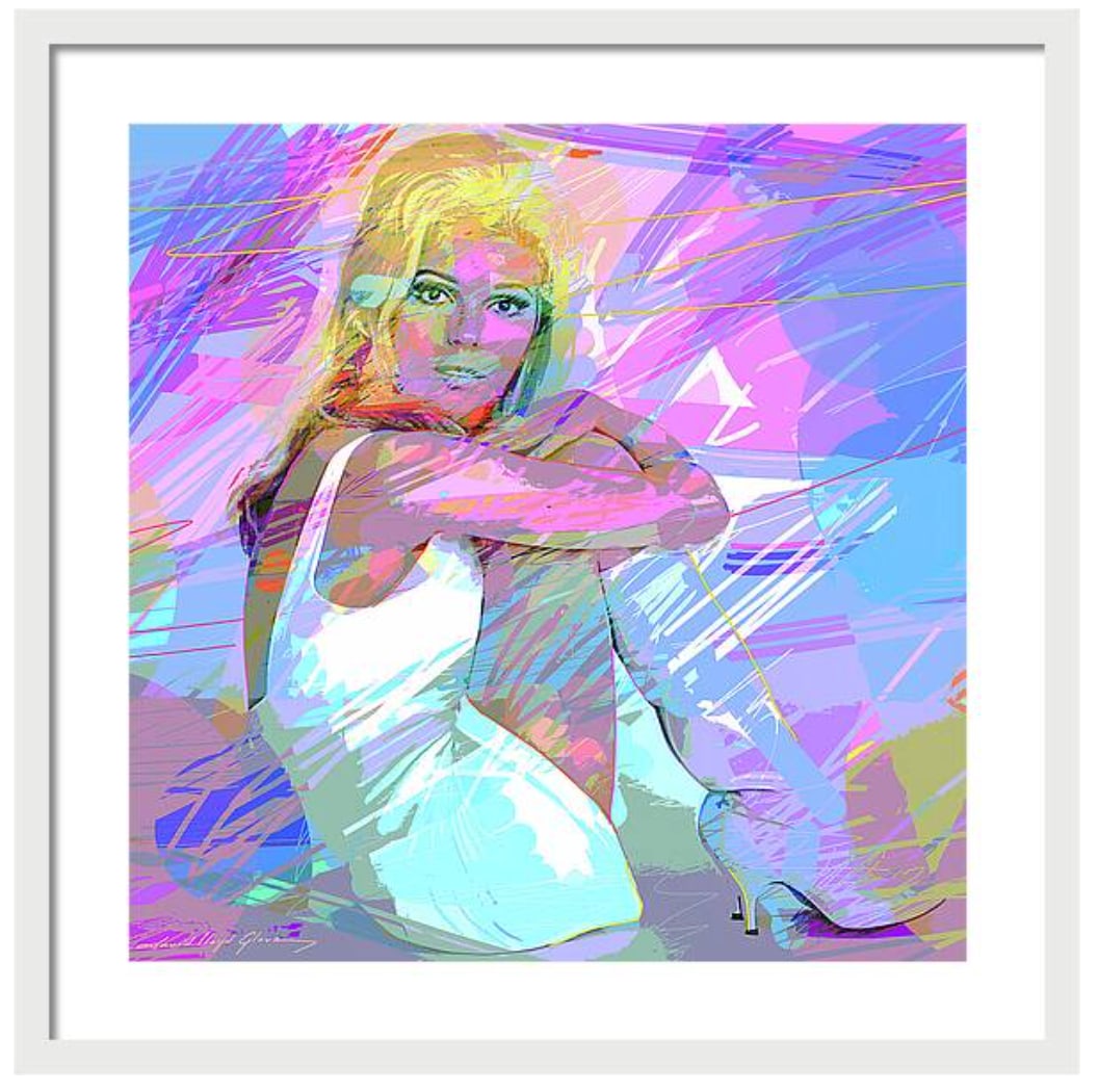 David Lloyd Glover (American, 1949) Nancy Sinatra Original Mixed Media Painting on canvas by David: David Glover (American, 1949) Nancy Sinatra Original Mixed Media Painting on canvas by David Lloyd GloverNancy Sinatra Original Mixed Media Painting on canvas by David Lloyd Glover Original One of a k