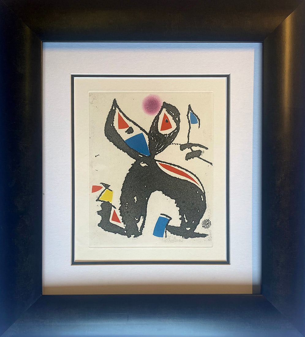 Joan Miro (Spanish 1893-1983) Etching: Joan Miro (Spanish 1893-1983) Etching from 1972 Approx 24x20 inches. Includes documentation. Professionally framed. Art Artwork Artist.
