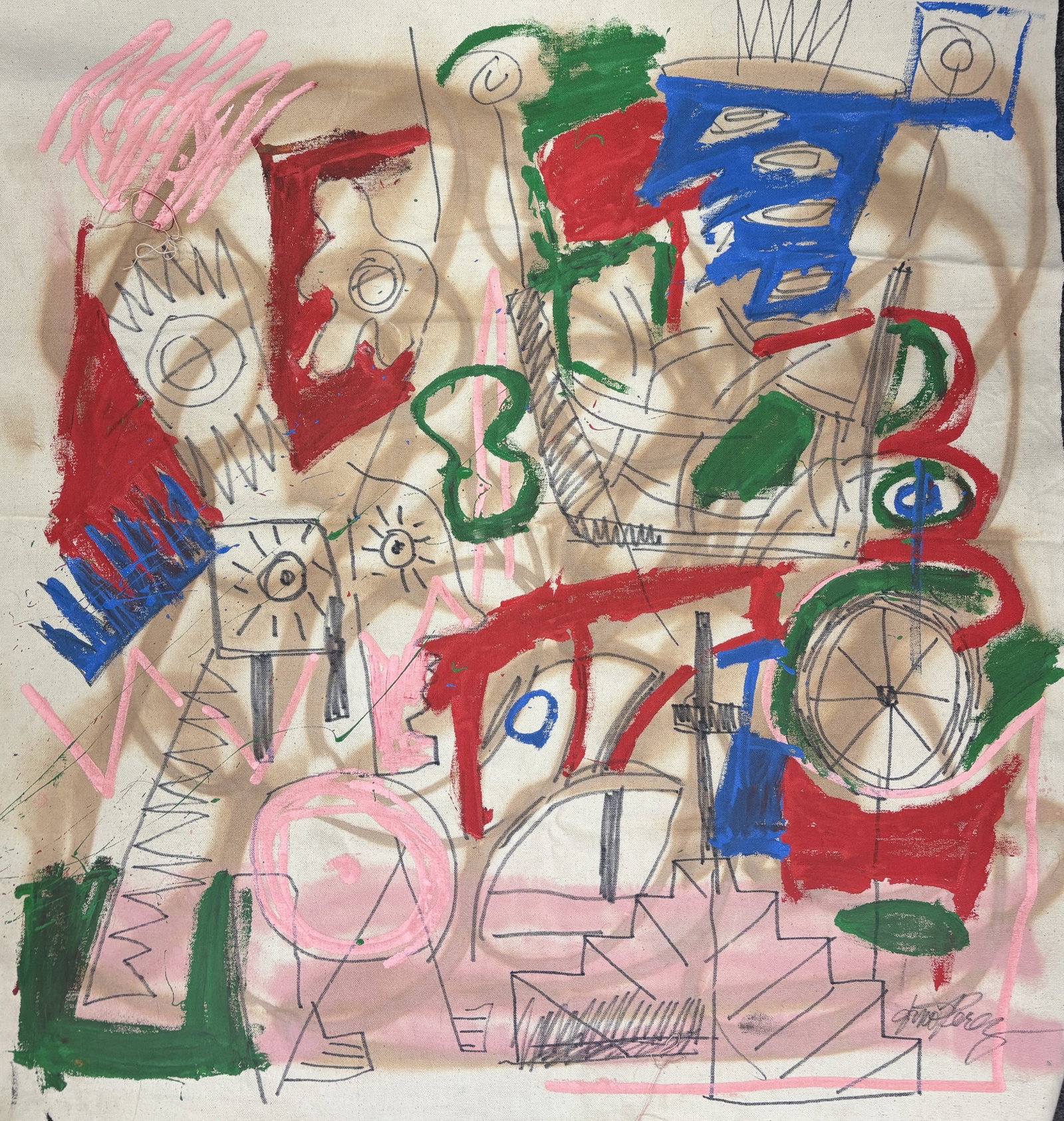 Gino Perez (Mexican-American 1977) Original Mixed Media Painting on canvas by Gino Perez (1 of 1)