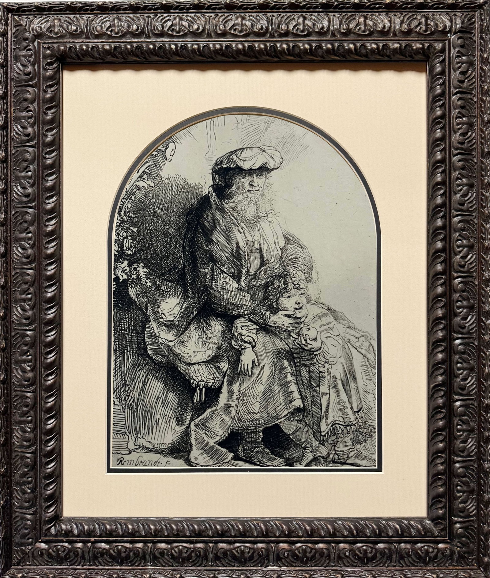 Rembrandt (Dutch, 1606-1669) Etching from the original copper plates created by Amand Durand: Rembrandt (Dutch, 1606-1669) Etching from the original copper plates created by Amand Durand From the Vollard Collection. Approx 15x13 inches image size. Includes certificate and is custom framed.