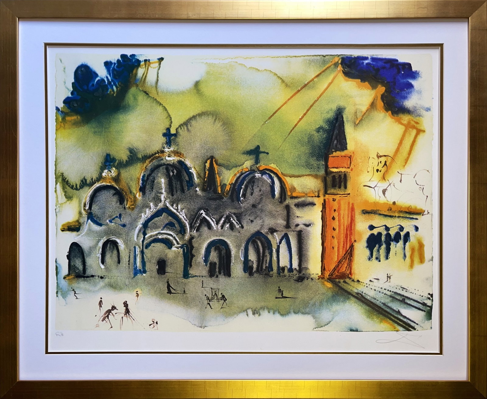 Salvador Dali (Spanish 1904-1989) Venice Lithograph Hand signed and numbered Limited Edition: Salvador Dali (Spanish 1904-1989) Venice Limited Edition Original Lithograph embossed Hand signed and numbered. Approx 33x29 inches. Custom framed and includes documentation. Art Artwork Artist.