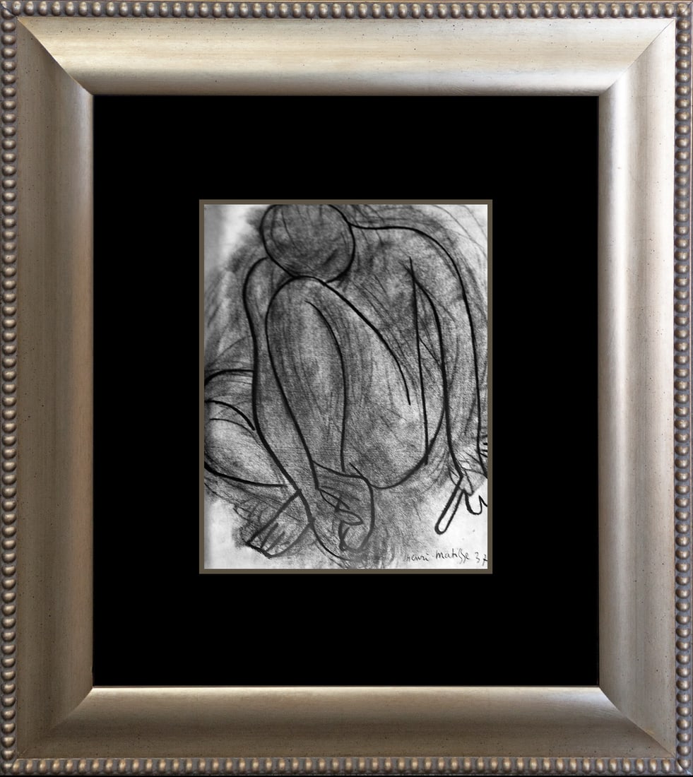 Henri Matisse (French 1869-1954) Crouching Nude 45 years ago lithograph: Henri Matisse (French 1869-1954) Crouching Nude 45 years ago lithograph Henri Matisse Lithograph - Crouching Nude 45 years old lithograph. The signature is in the plate. Custom framed. Approx size is