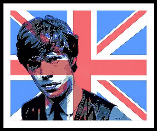 Mick Jagger Abbey Street: Mixed media Original Painting on canvas by David Lloyd Glover. Hand signed by the artist. On canvas image size. Approx image size 18x24 inches. Custom framed and includes certificate. Art Artwork Arti