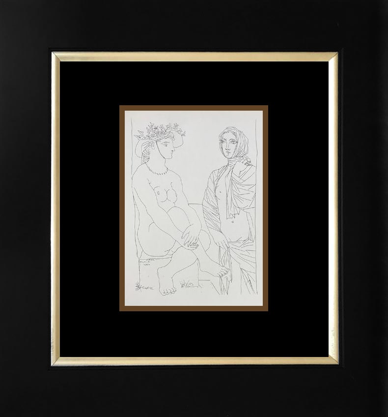 Pablo Picasso (Spanish 1881-1973) lithograph from over 50 years ago Vollard Collection: Pablo Picasso (Spanish 1881-1973) lithograph from the Vollard Collection 1956 Paris. Image size 10x 8 inches and approx 24 x 20 inches overall. Custom framed Includes certificate. Art Artwork Artist.