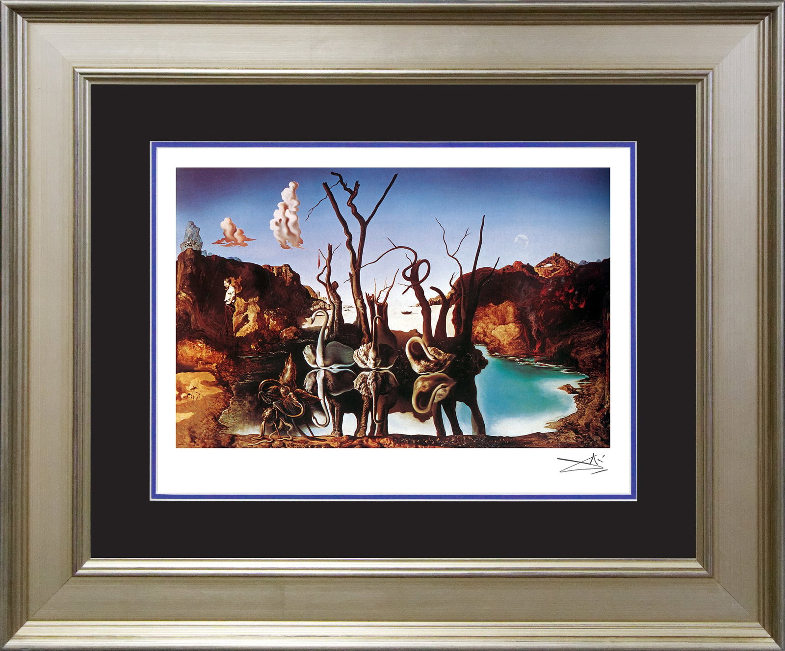 Salvador Dali (Spanish 1904-1989) Swans Reflecting Elephants Limited Edition after Dali: Salvador Dali (Spanish 1904-1989) Swans Reflecting Elephants Limited Edition after Dali. Approx 24 x 28 inches. The signature is in the plate. Includes documentation Art Artwork Artist.