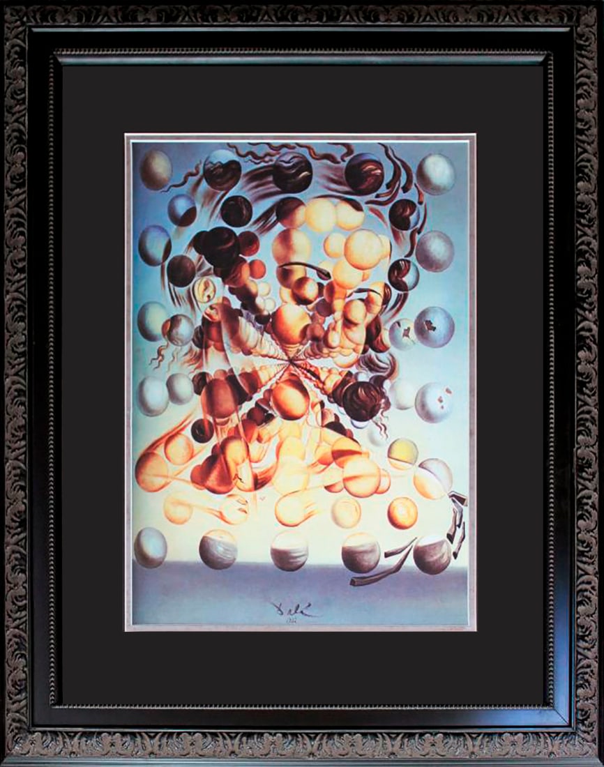 Salvador Dali (Spanish 1904-1989) Gala Limited Edition: Gala AMAZING SALVADOR DALI (Spanish 1904-1989) Limited Edition. Custom Framed. The signature is in the plate. Includes documentation. Approx. 26x30 inches. Art Artwork Artist.