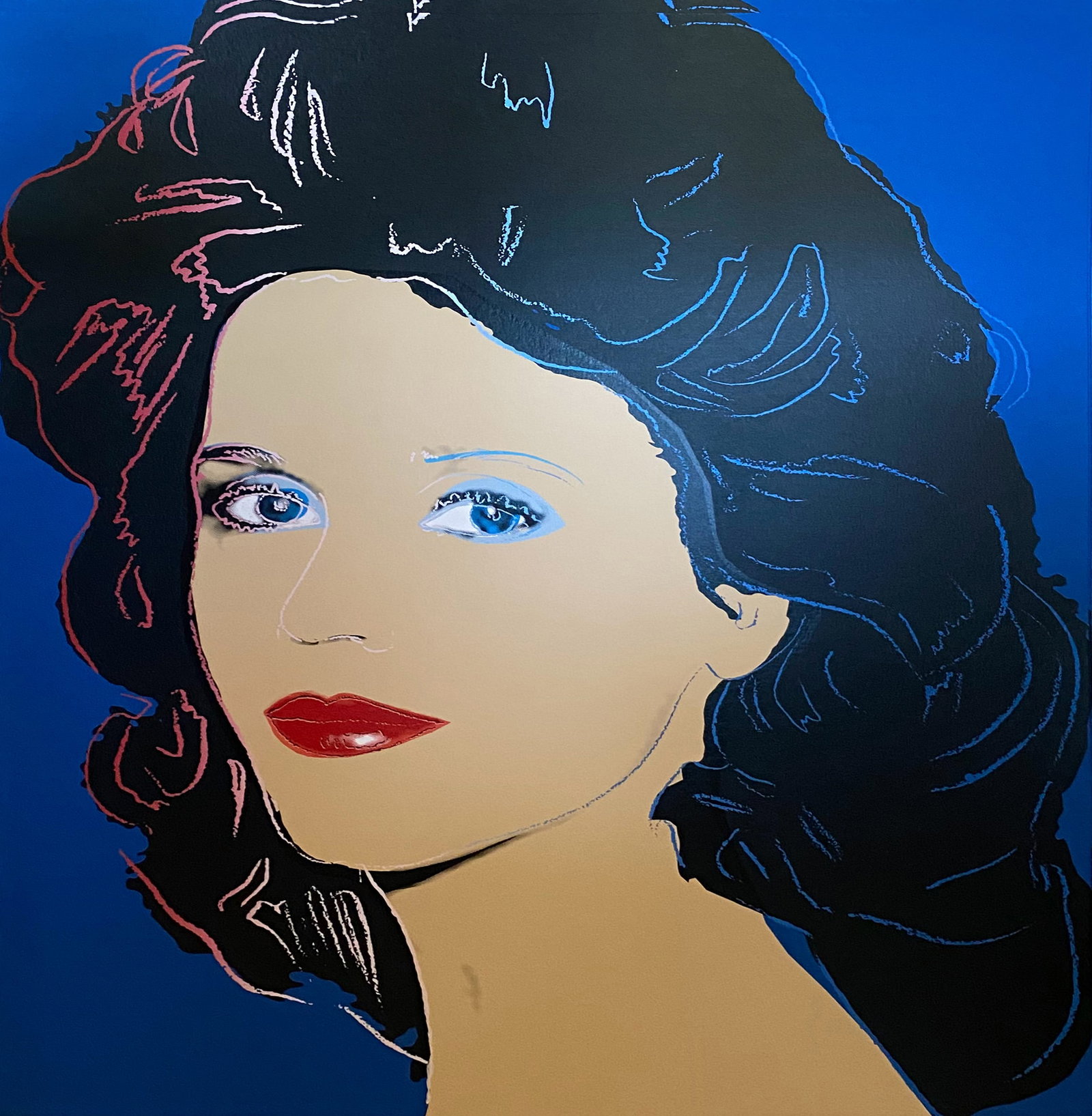 Andy Warhol (American, 1928-1987) Screenprint Jane Fonda 1982 Serigraph: Andy Warhol (American, 1928-1987) Screenprint Jane Fonda 1982 SerigraphAndy Warhol Serigraph Screenprint 1982. This is a working Trial Proof. Approx 38 x 38 inches. Made outside the regular edition du