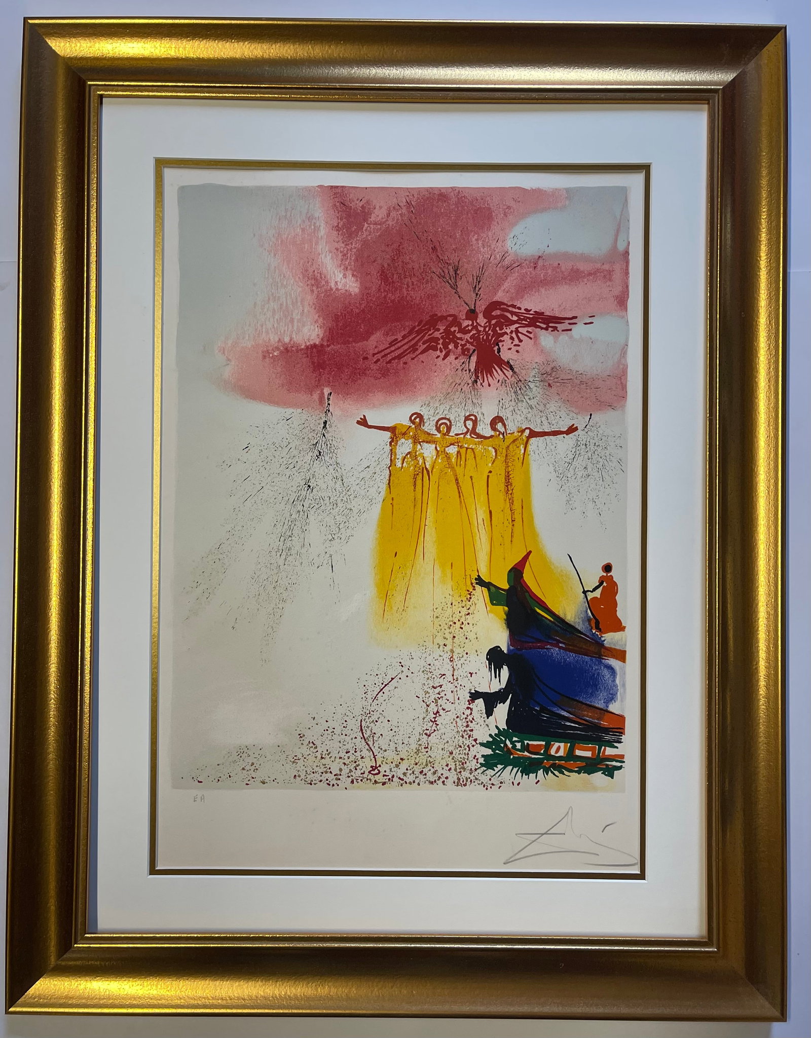 Salvador Dali (Spanish 1904-1989) Limited Edition Lithograph in colors: Salvador Dali (Spanish 1904-1989) Limited Edition Lithograph in colors Salvador Dali Limited Edition Lithograph in colors Hand signed and numbered. Approx 32x26 inches Custom framed and includes certi