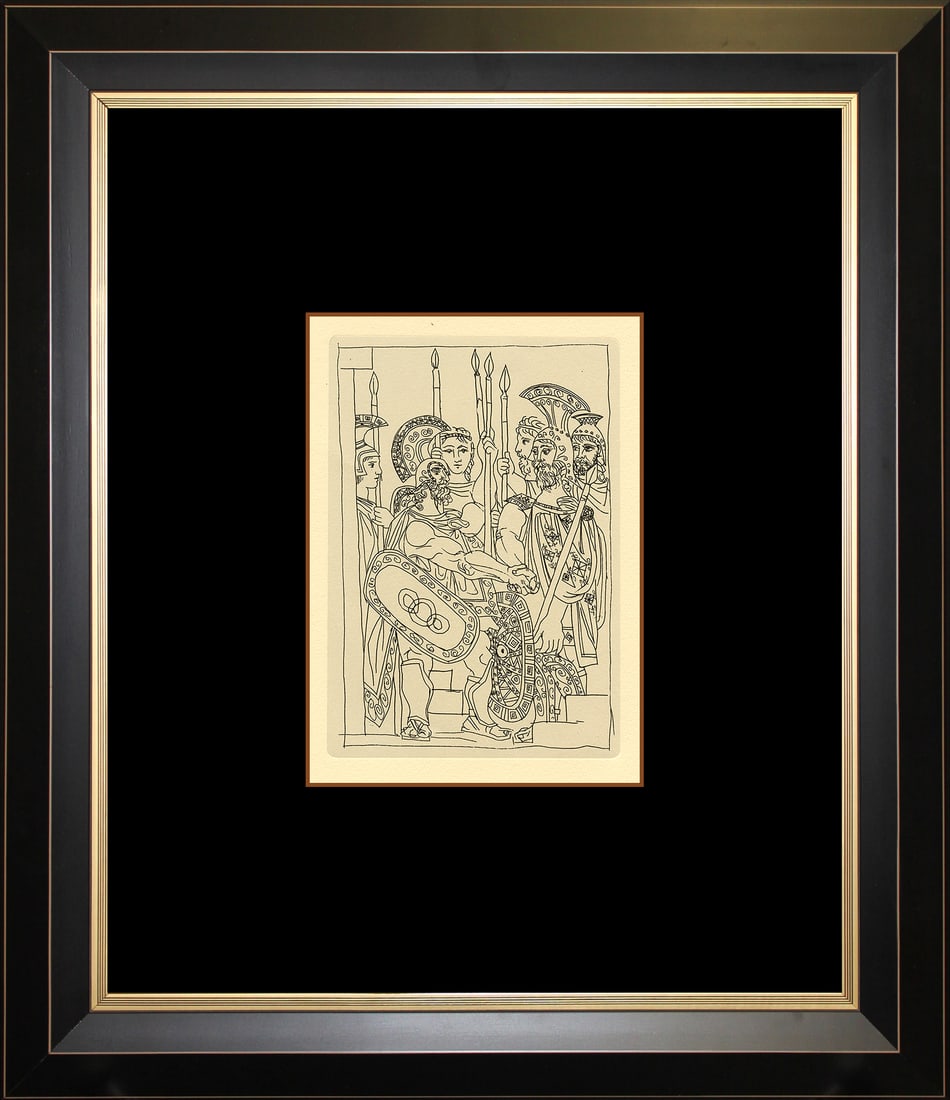 Pablo Picasso (Spanish 1881-1973) Etching Collectors Edition: Pablo Picasso (Spanish 1881-1973) Etching. Approx 16x22 inches. Collector's edition. Custom framed. Includes Certificate of Authenticity. Art Artwork Artist.