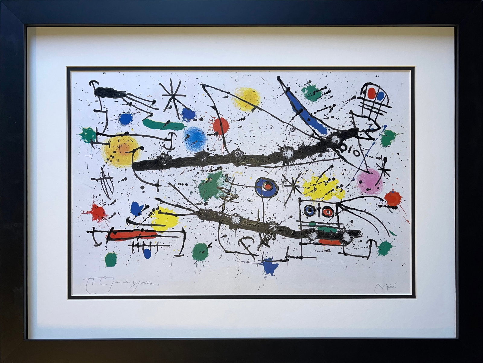 Joan Miro (Spanish 1893-1983) 1959 Lithograph from Mourlot Press in Paris. 16 x 9 inches: Joan Miro (Spanish 1893-1983) 1959 Lithograph from Mourlot Press in Paris. Approx 20x26 inches. Professionally framed. Includes documentation. Art Artwork Artist.