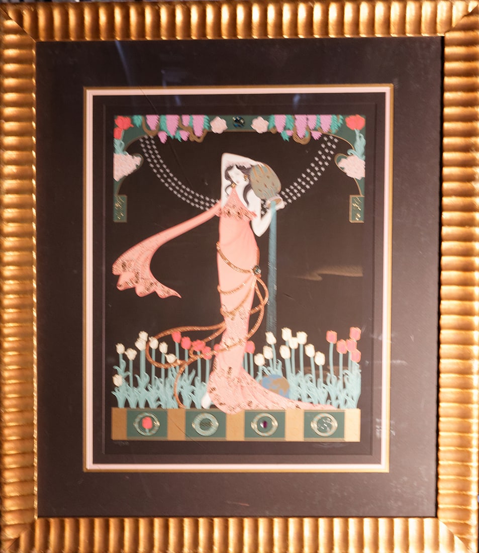 Lilian Shao Limited Edition Serigraph embossed: Lilian Shao l Limited Edition Serigraph with gold leaf. Hand signed and numbered by the artist. Professionally framed. Approx 38 x 26 inches. Art Artwork Artist.