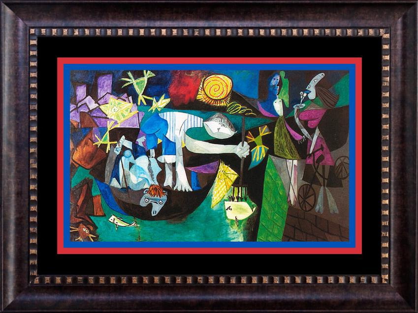 Pablo Picasso (Spanish 1881-1973) Night Fishing at Antibes Pablo Picasso Collection. Domaine Limited: Pablo Picasso (Spanish 1881-1973) Pablo Picasso Night Fishing at Antibes Lithograph Collection Domaine. The signature is in the plate. Signed by the estate. Limited Edition Includes certificate of aut