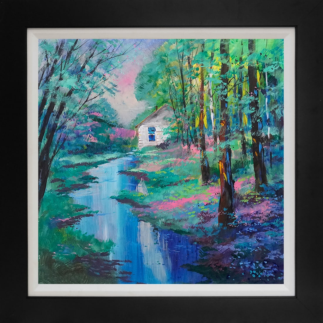 Michael Schofield (American 1947) original painting on board landscape: Michael Schofield (American 1947) original on board Approx 24 x 24 image Custom framed and Includes certificate. Hand signed by the artist. This work was purchased directly from the artist. Art Artwor