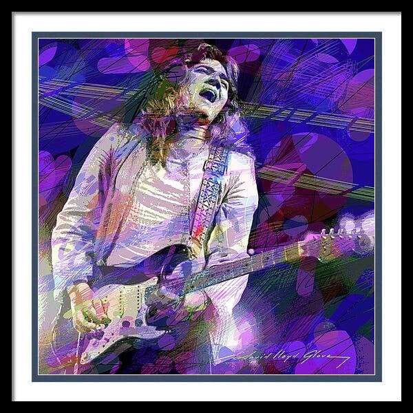 David Lloyd Glover (American 1949) Tommy Bolin Original Mixed Media Painting on canvas by David (1 of 1)