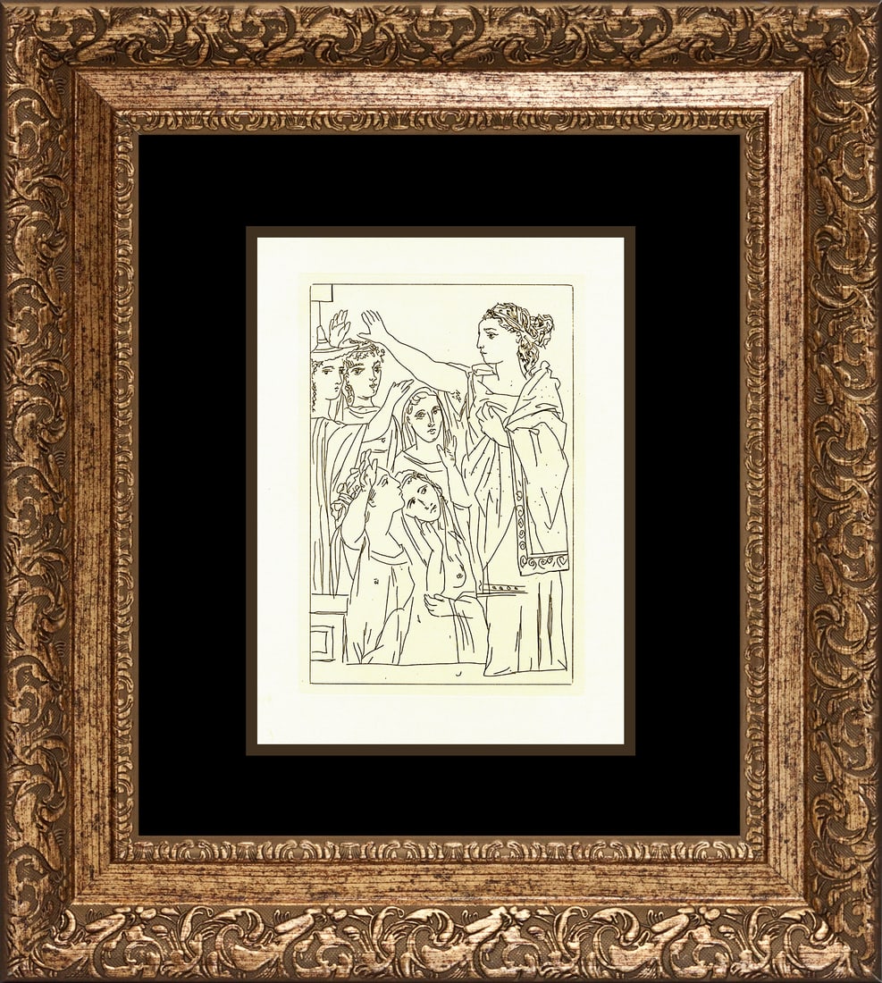Pablo Picasso (Spanish 1881-1973) Engraving: 1969 Pablo Picasso (Spanish 1881-1973) Engraving. Approx 24x20 inches. Includes Certificate of Authenticity. Professionally framed. Art Artwork Artist.