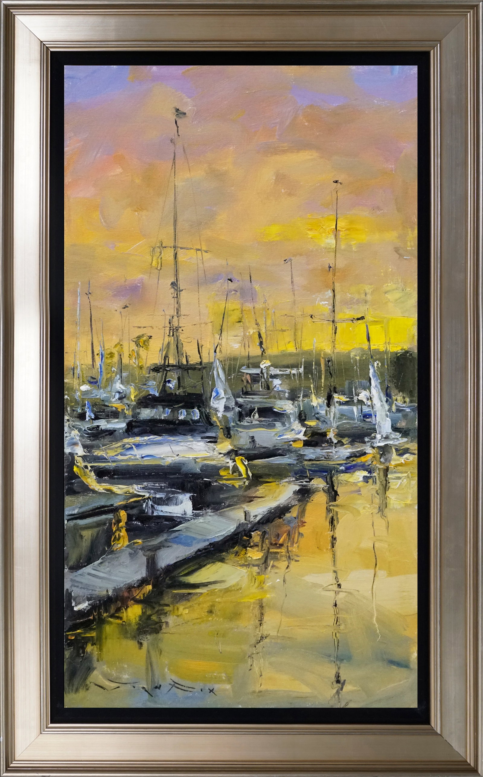 Jorn Fox (American 1954) Original Painting on canvas by Jorn Fox: Original Painting on canvas by Jorn Fox (American 1954) One of a kind original. Approx 15 x 30 inches Hand signed by the artist Custom framed and includes certificate This work was purchased directly 